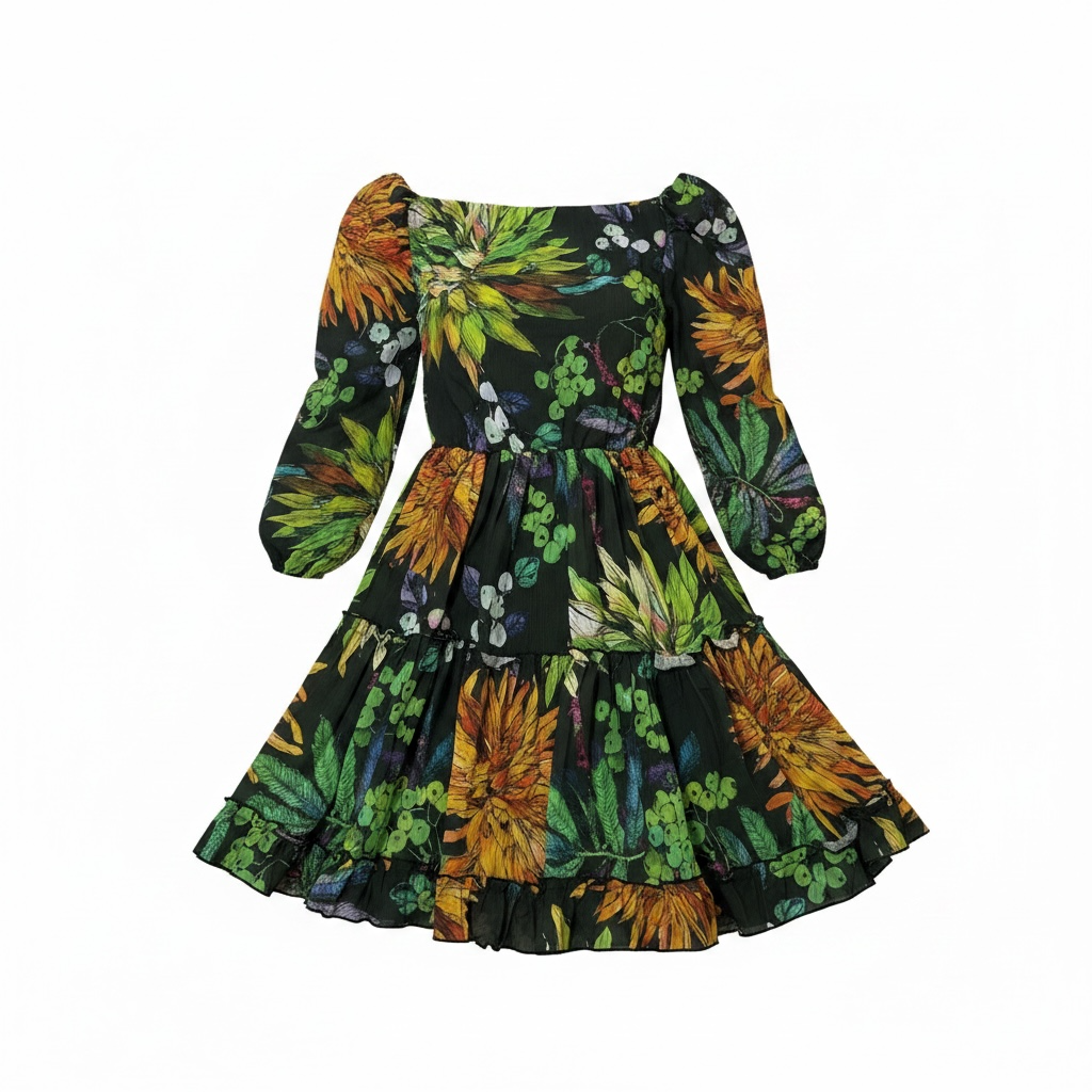 Green Floral Print
