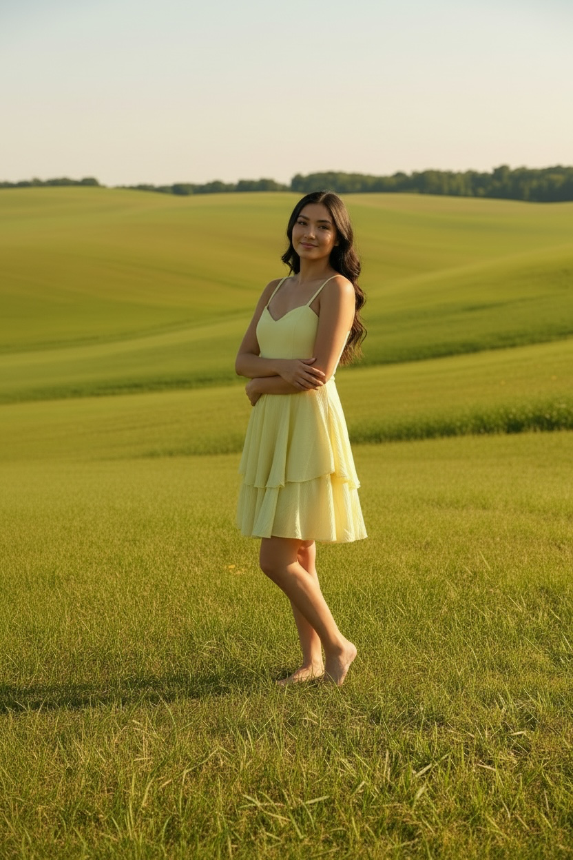 Yellow Tiered Dress