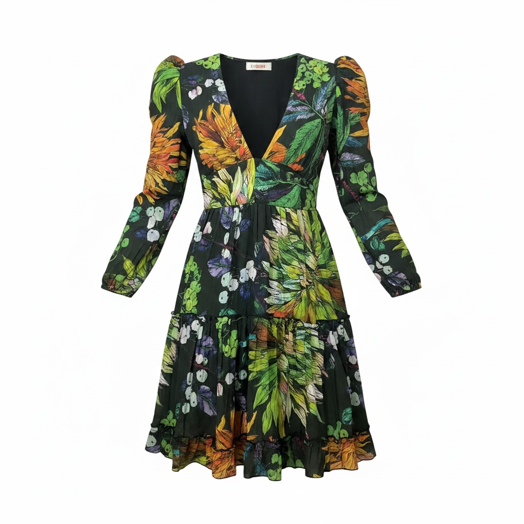 Green Floral Print