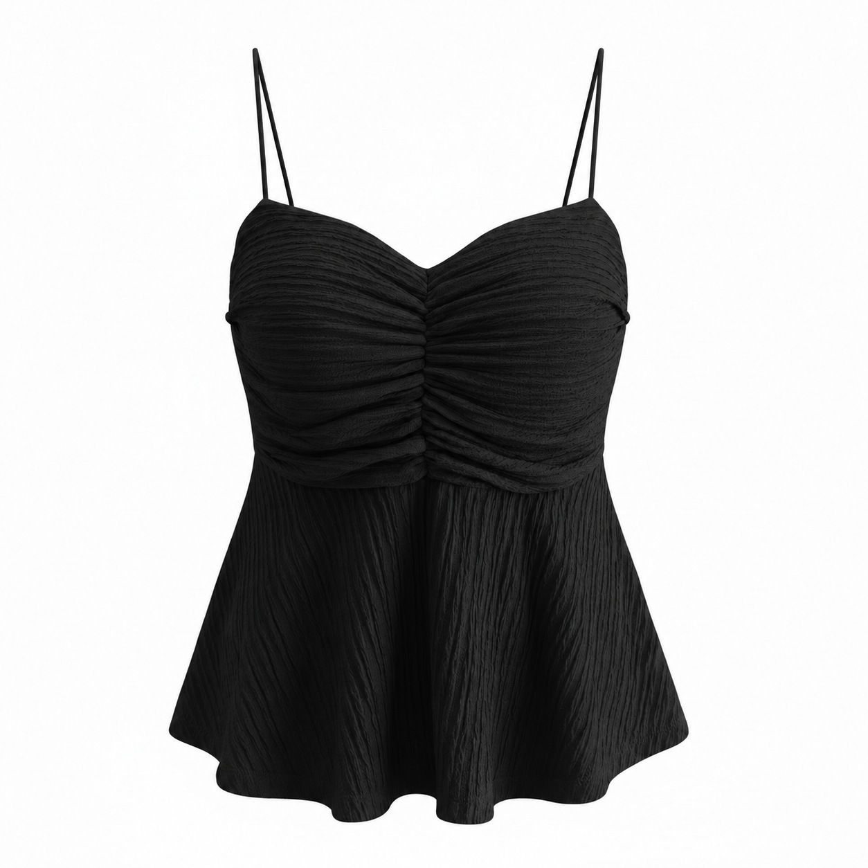 Black Ruched Cami Top